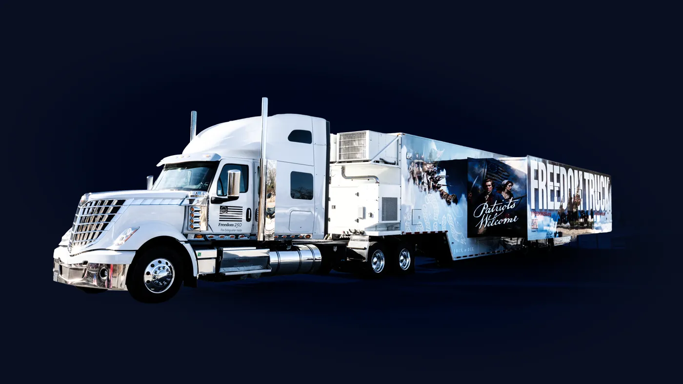 The Freedom Truck—a massive mobile museum celebrating 250 years of American history